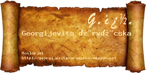 Georgijevits Árvácska névjegykártya